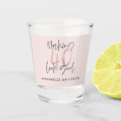 Girly pink Glitzer Moderner, stilvoller 40. Geburt Schnapsglas (Vorderseite)
