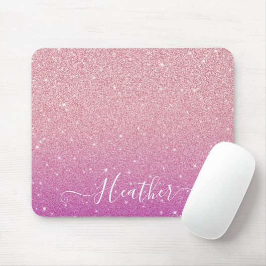 Girly Pink Glitzer Mousepad (Mit Mouse)