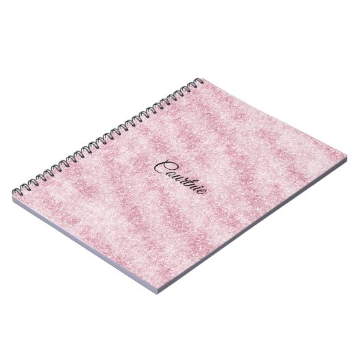 Girly Pink Glitzer Notizblock (Linke Seite)