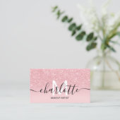 Girly pink Glitzer ombre Glitzern Make-up Logo Visitenkarte (Stehend Vorderseite)