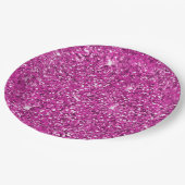 Girly Pink Glitzer Ombre Sparkle Pappteller (Schrägansicht)