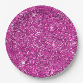 Girly Pink Glitzer Ombre Sparkle Pappteller (Vorderseite)