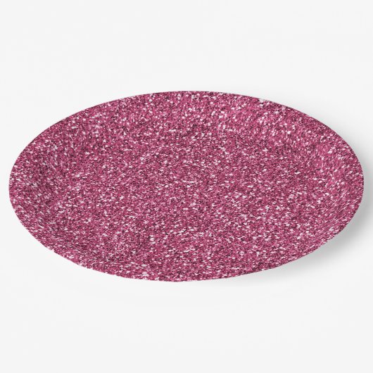 Girly Pink Glitzer      Pappteller (Schrägansicht)