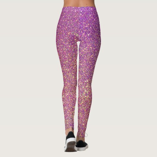Girly Pink Glitzer Pattern Leggings (Rückseite)