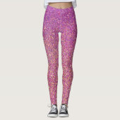 Girly Pink Glitzer Pattern Leggings (Vorderseite)