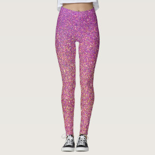 Girly Pink Glitzer Pattern Leggings