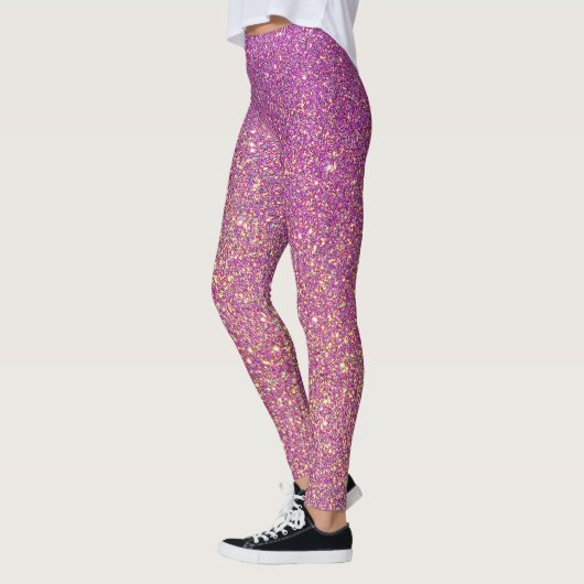 Girly Pink Glitzer Pattern Leggings (Links)