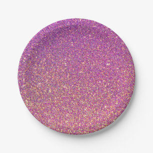 Girly Pink Glitzer Pattern Pappteller