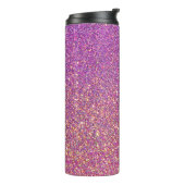 Girly Pink Glitzer Pattern Thermosbecher (Nach links gedreht)