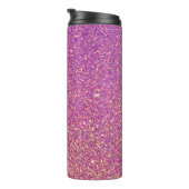 Girly Pink Glitzer Pattern Thermosbecher (Nach rechts gedreht)