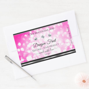 Girly Pink Glitzer Produktkennzeichnungen Diamonds Rechteckiger Aufkleber