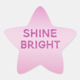 Girly Pink Glitzer Shine Bright Ombre Stern-Aufkleber