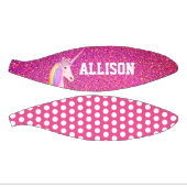 Girly Pink Glitzer Sparkle Einhorn Personalisiert Mini Basketball (Panele)