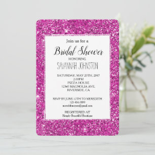 Girly Pink Glitzer Sparkle Einladung