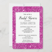 Girly Pink Glitzer Sparkle Einladung (Vorderseite)