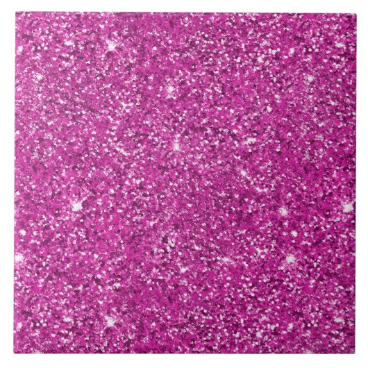 Girly Pink Glitzer Sparkle Fliese (Vorderseite)