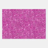 Girly Pink Glitzer Sparkle Geschenkpapier Set (Vorderseite)