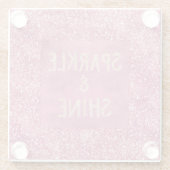 Girly Pink Glitzer Sparkle Glasuntersetzer (Rückseite)
