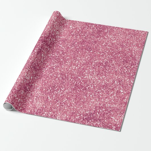 Girly Pink Glitzer Sparkle Glitz Geschenkpapier (Ungerollt)
