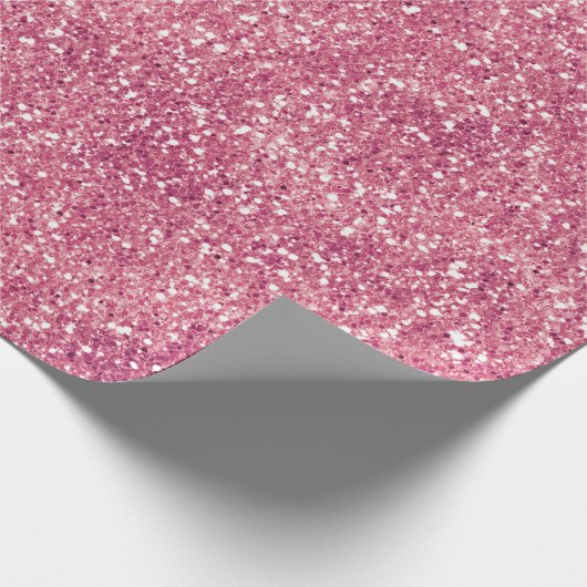 Girly Pink Glitzer Sparkle Glitz Geschenkpapier (Ecke)