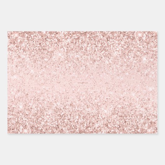 Girly Pink Glitzer Sparkle Glitz Geschenkpapier Set (Vorderseite 3)