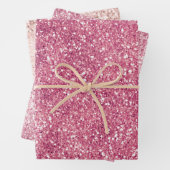 Girly Pink Glitzer Sparkle Glitz Geschenkpapier Set (Beispiel)