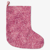 Girly Pink Glitzer Sparkle Glitz Großer Weihnachtsstrumpf (Vorderseite)