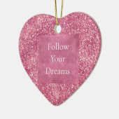 Girly Pink Glitzer Sparkle Glitz Keramik Ornament (Links)