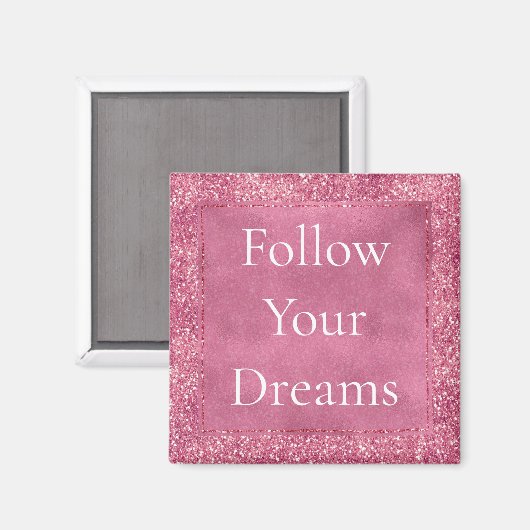 Girly Pink Glitzer Sparkle Glitz Magnet (Vorderseite/Rückseite)