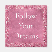 Girly Pink Glitzer Sparkle Glitz Magnet (Vorne)