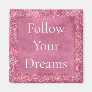 Girly Pink Glitzer Sparkle Glitz Magnet