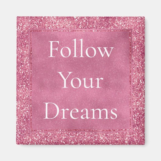 Girly Pink Glitzer Sparkle Glitz Magnet (Vorne)