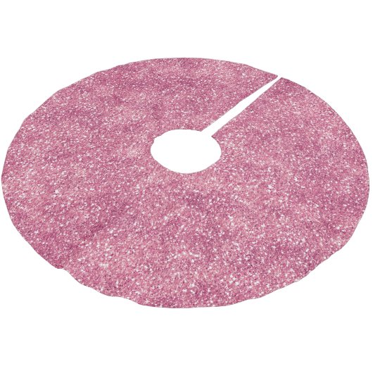 Girly Pink Glitzer Sparkle Glitz Polyester Weihnachtsbaumdecke (Schrägansicht)