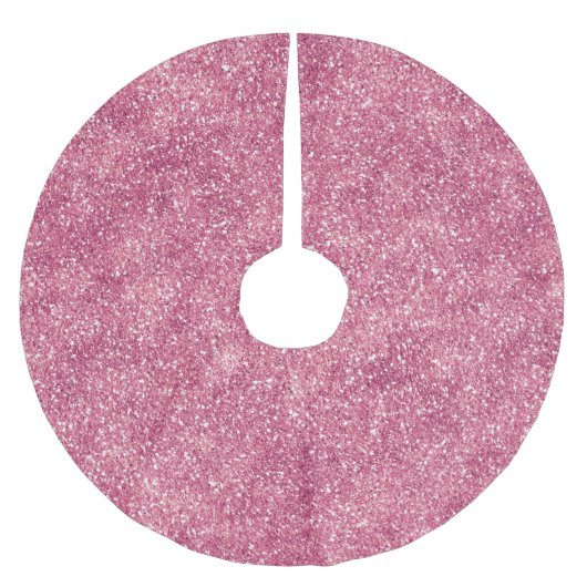 Girly Pink Glitzer Sparkle Glitz Polyester Weihnachtsbaumdecke (Vorderseite)