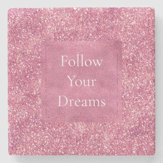 Girly Pink Glitzer Sparkle Glitz Steinuntersetzer (Vorderseite)