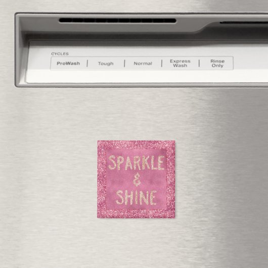 Girly Pink Glitzer Sparkle Magnet (In Situ (Geschirrspüler))