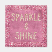 Girly Pink Glitzer Sparkle Magnet (Vorne)