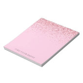 Girly Pink Glitzer Sparkle Notizblock (Rotiert)