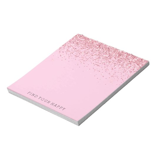 Girly Pink Glitzer Sparkle Notizblock (Rotiert)