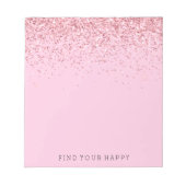 Girly Pink Glitzer Sparkle Notizblock (Vorderseite)
