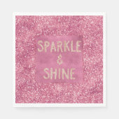 Girly Pink Glitzer Sparkle Serviette (Vorderseite)
