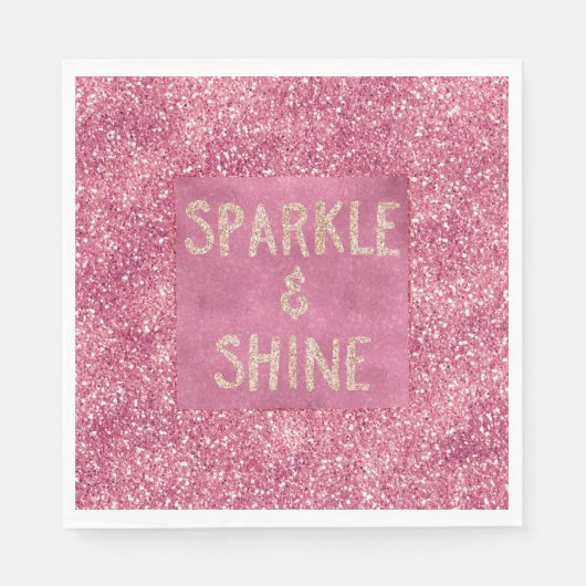 Girly Pink Glitzer Sparkle Serviette (Vorderseite)