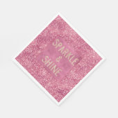 Girly Pink Glitzer Sparkle Serviette (Ecke)