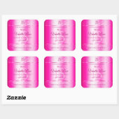 Girly Pink Glitzer Stars Produktkennzeichnungen Mo Quadratischer Aufkleber (Blatt)