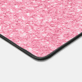 Girly-pink-Glitzer-Textur und Glitzern, Monogramm Schreibtischunterlage (Ecke)