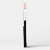 Girly Pink Glitzer Tropfen Grau Monogramm Case-Mate iPhone Hülle (Rückseite / Links)