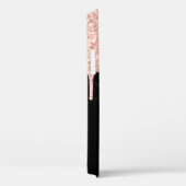 Girly Pink Glitzer Tropfen Grau Monogramm Case-Mate iPhone Hülle (Rückseite / Rechts)