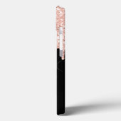 Girly Pink Glitzer Tropfen Grau Monogramm Case-Mate iPhone Hülle (Rückseite / Links)