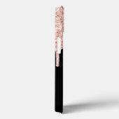 Girly Pink Glitzer Tropfen Grau Monogramm Case-Mate iPhone Hülle (Rückseite / Rechts)