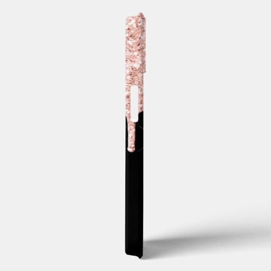 Girly Pink Glitzer Tropfen Grau Monogramm Case-Mate iPhone Hülle (Rückseite / Rechts)